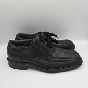 Dockers Casual Derby Shoes Men's Size 10 Black Leather Lace Up Comfort Gel Sole